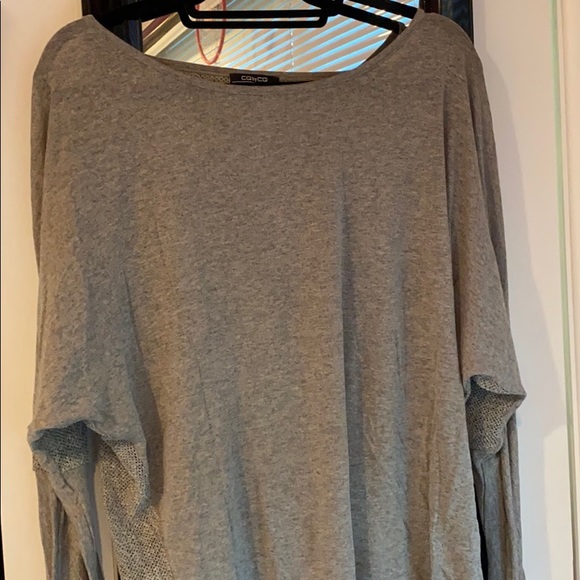 See through back gray long sleeve - Picture 1 of 3